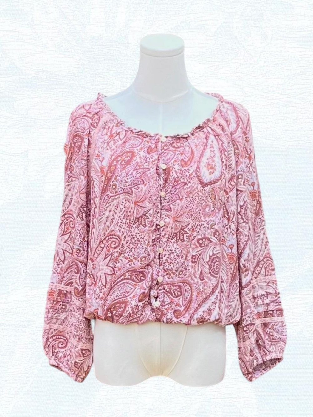 Lucky Brand Pink Paisley Blouse